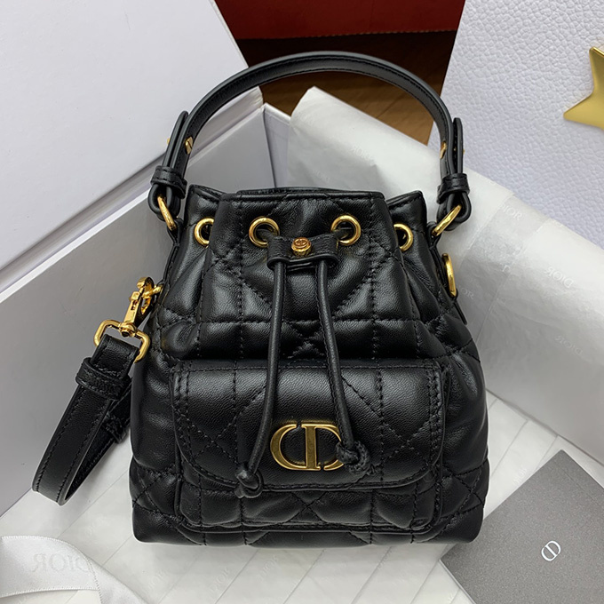 9a+ quality dior caro mini cannage calfskin bucket bag